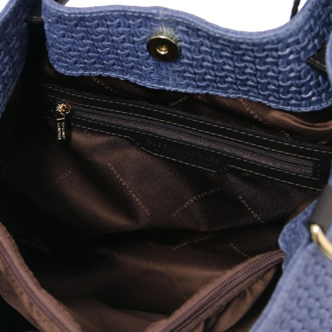 Кожаная сумка Tuscany Leather TL KeyLuck TL141573 Темно-синий - фото №5