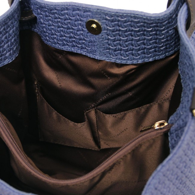 Кожаная сумка Tuscany Leather TL KeyLuck TL141573 Темно-синий - фото №6