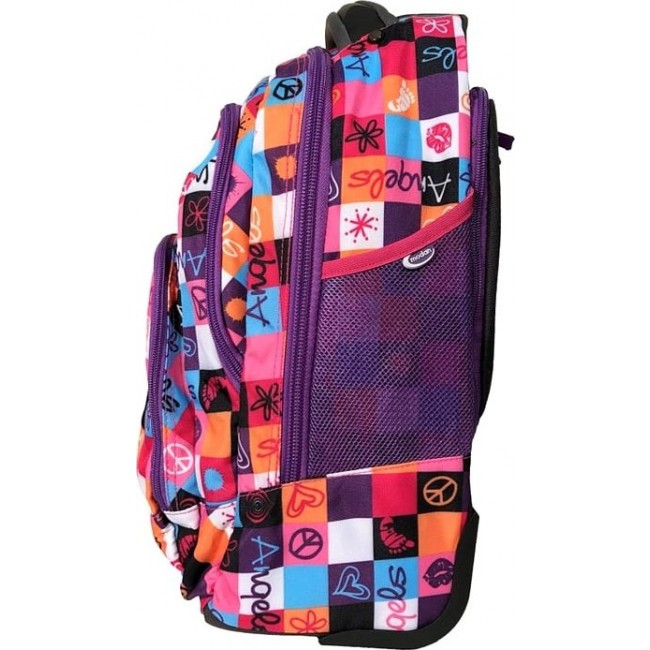 Ранец для школы на колесах Explore 21022 Фиолетовый  в клетку - фото №3