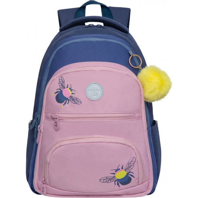 Рюкзак школьный Grizzly RG-262-1 синий-розовый - фото №2