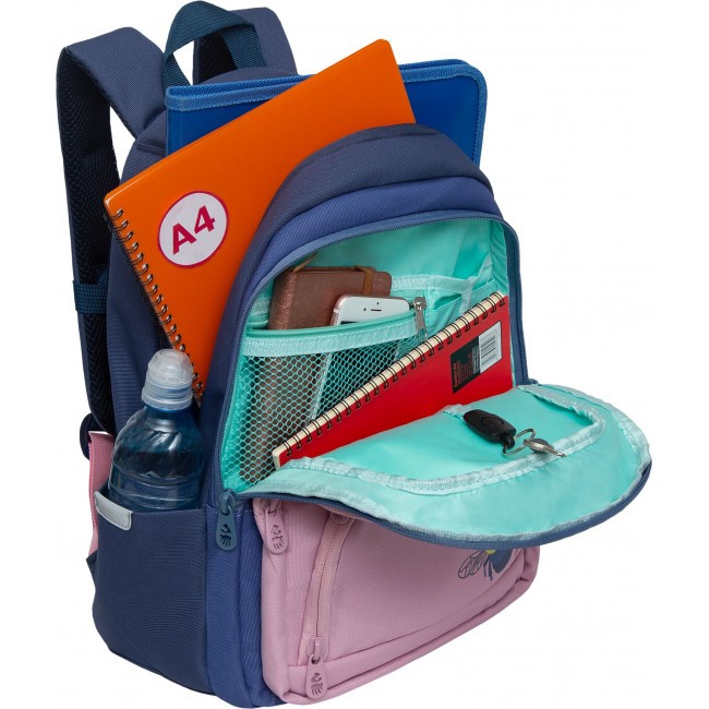 Рюкзак школьный Grizzly RG-262-1 синий-розовый - фото №5