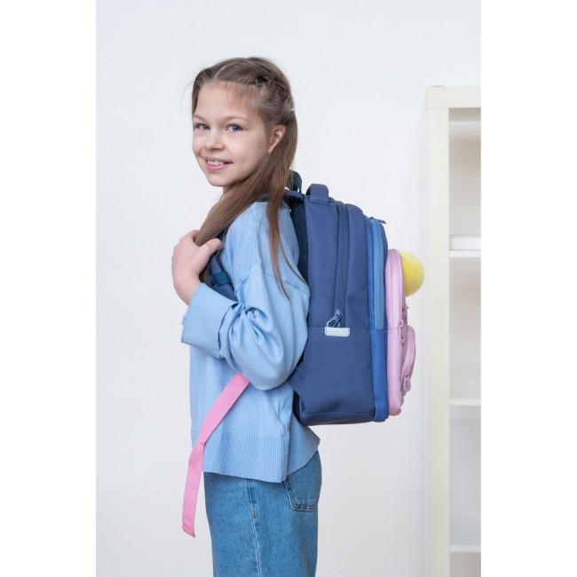 Рюкзак школьный Grizzly RG-262-1 синий-розовый - фото №12