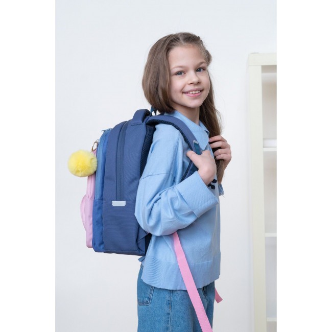 Рюкзак школьный Grizzly RG-262-1 синий-розовый - фото №13