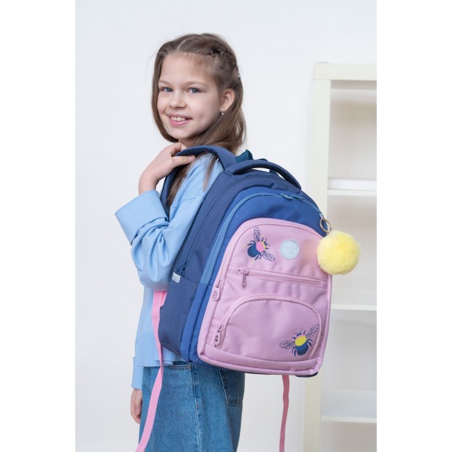 Рюкзак школьный Grizzly RG-262-1 синий-розовый - фото №14