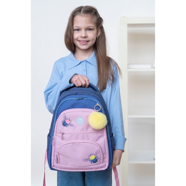 Рюкзак школьный Grizzly RG-262-1 синий-розовый - фото №15