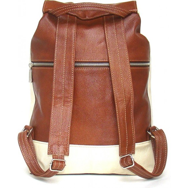 Рюкзак из натуральной кожи Sofitone RM 002 B5/A4 Светлый рыжий-Бежевый - фото №3