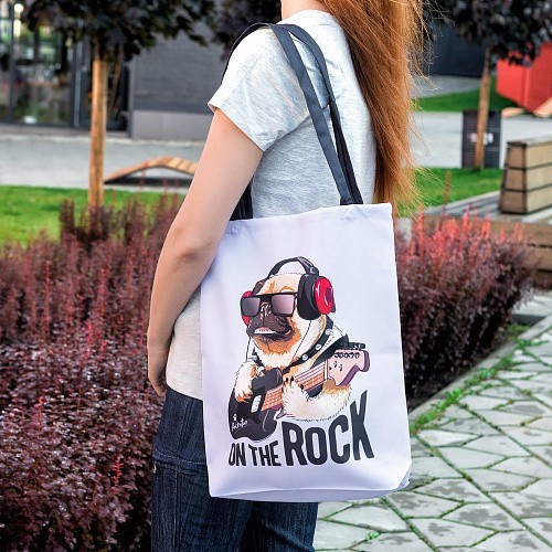 Эко-сумка шоппер Kawaii Factory Пес-рокер - фото №5
