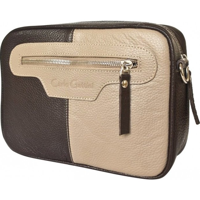 Женская сумка Carlo Gattini Melotta 8016 Бежевый Темно-коричневый - фото №2