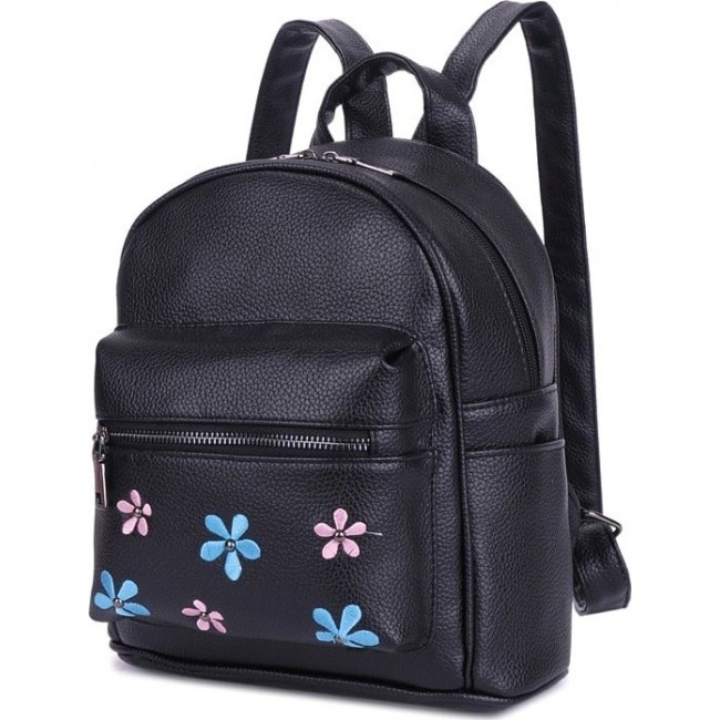 Рюкзак OrsOro DS-915 Черный с цветочками - фото №2