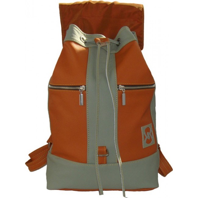 Рюкзак из натуральной кожи Sofitone RM 002 B4/D7 Терракотовый с Оливковым - фото №4