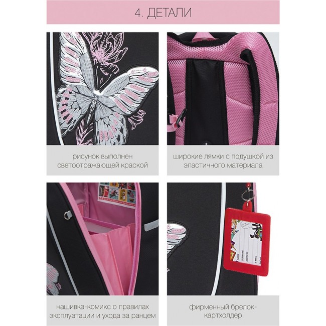 Рюкзак Grizzly RAf-192-3 черный-розовый - фото №7