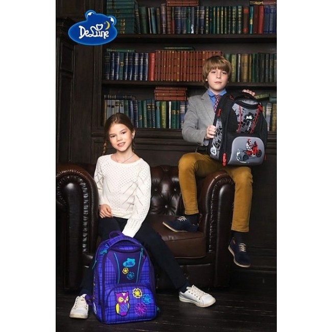 Школьный ранец для девочки DeLune 8 Сова фиолетовый - фото №2