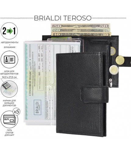 Портмоне Brialdi Teroso Relief Black- фото №1