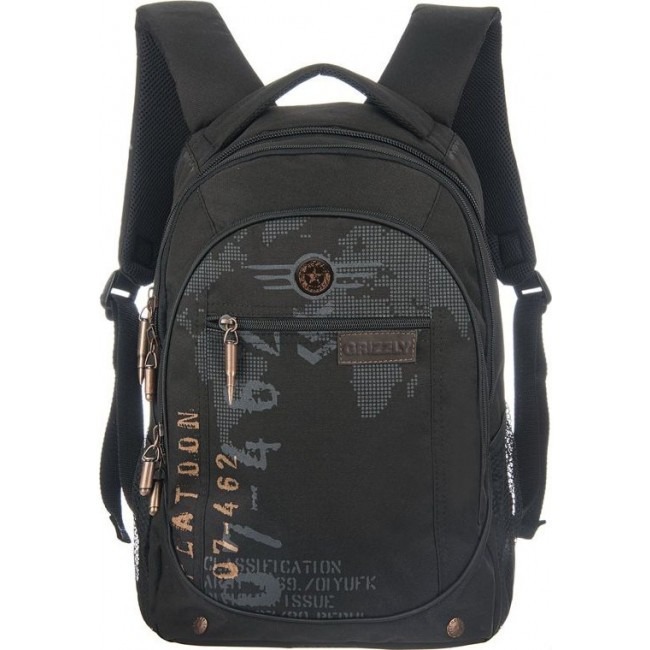 Рюкзак для подростка для школы Grizzly RU-501-1 Черный - фото №1