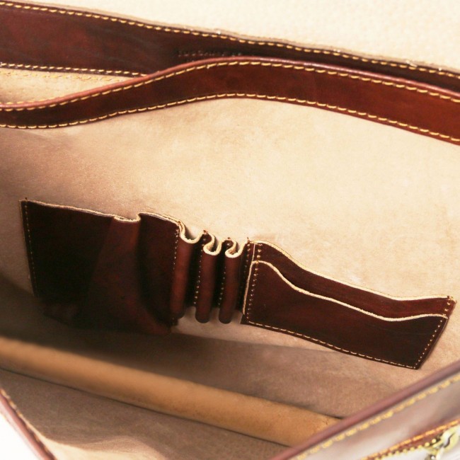 Кожаный портфель Tuscany Leather Torino TL10029 Коричневый - фото №6