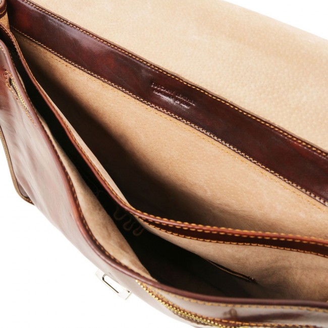 Кожаный портфель Tuscany Leather Torino TL10029 Коричневый - фото №7