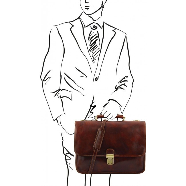 Кожаный портфель Tuscany Leather Torino TL10029 Коричневый - фото №4