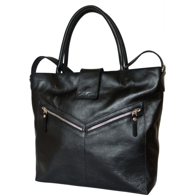 Кожаная женская сумка Carlo Gattini Vallena Черный Black - фото №2