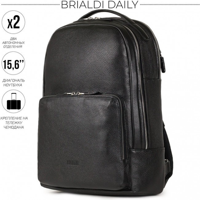 Мужской рюкзак Brialdi Daily Relief black Черный - фото №2