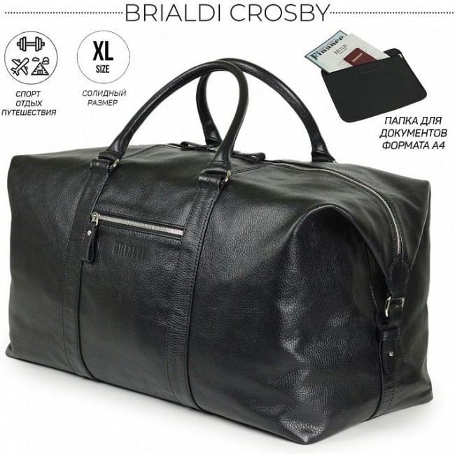 Дорожная сумка Brialdi Crosby Черный relief black - фото №1