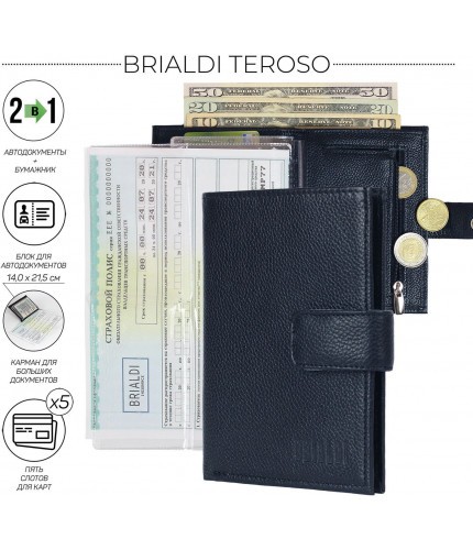 Портмоне Brialdi Teroso Relief Navy- фото №1