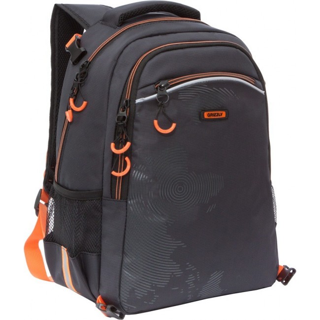Рюкзак Grizzly RB-056-1 Черный-оранжевый - фото №2