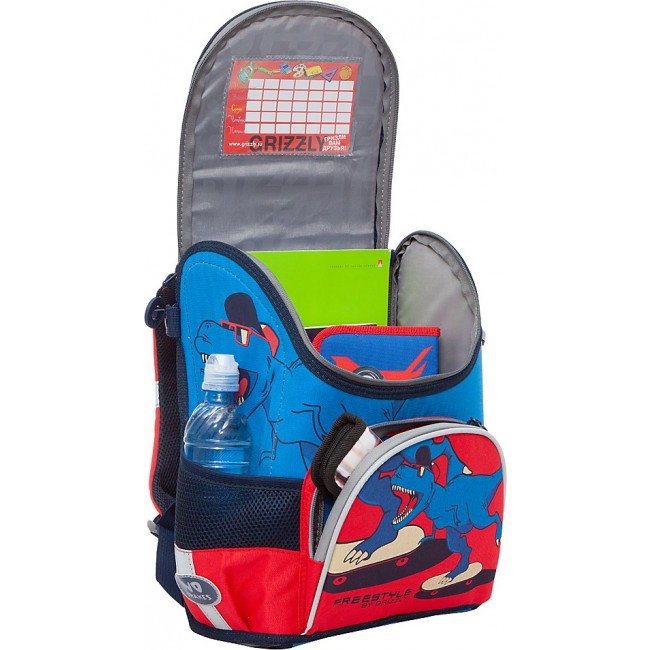 Рюкзак школьный Grizzly RAn-083-5 красный-синий - фото №4