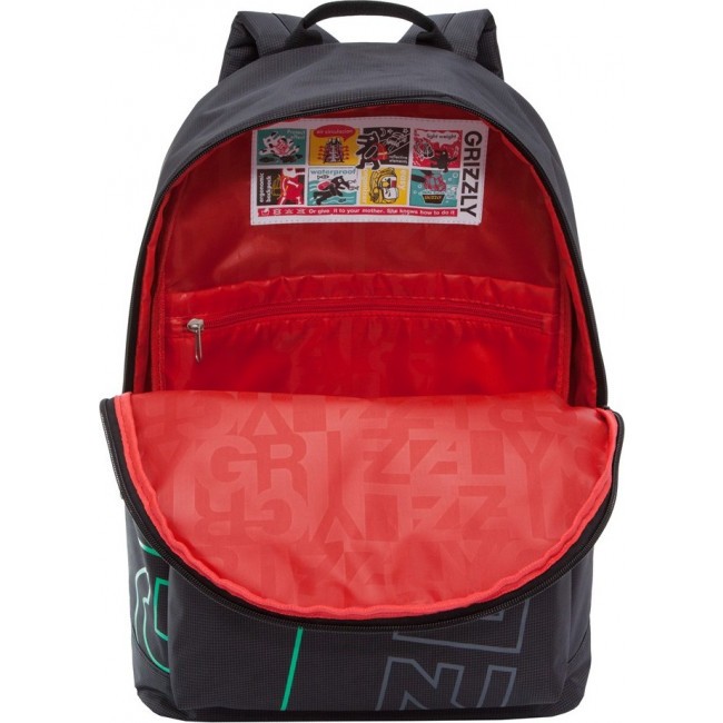Рюкзак Grizzly RQ-007-1 Черный - красный - фото №5