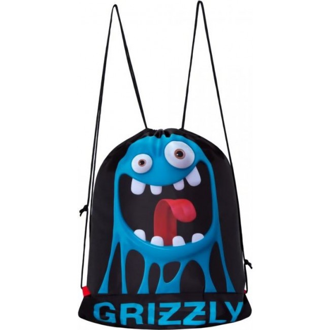 Мешок для обуви Grizzly OM-94-2 Черный-голубой - фото №1