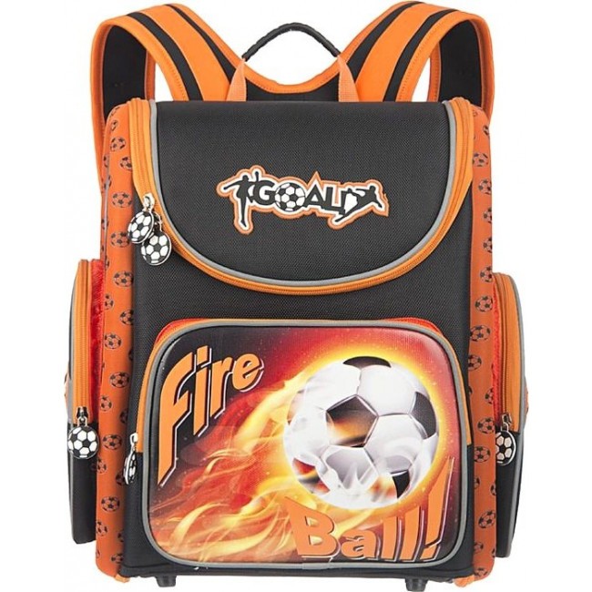 Рюкзак Grizzly RA-540-10 Футбол (черный и оранжевый) - фото №1