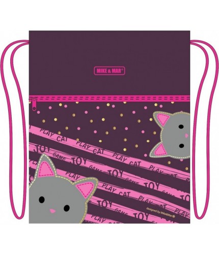 Мешок для обуви Mike&Mar Shoes Bag Котик фиолет/роз- фото №1
