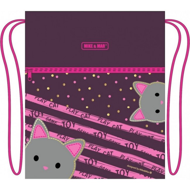 Мешок для обуви Mike&Mar Shoes Bag Котик фиолет/роз - фото №1