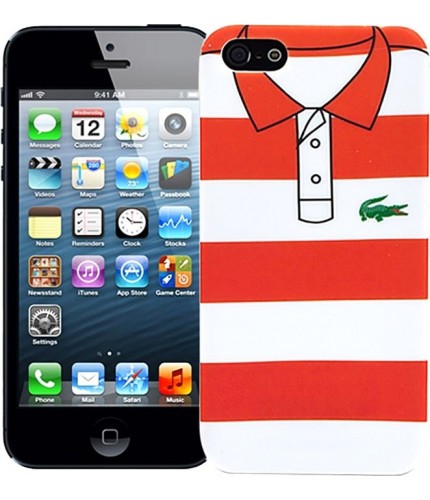 Чехол для iphone Kawaii Factory Чехол для iPhone 5/5s серия "Sports shirt" Red with blue stripes- фото №1