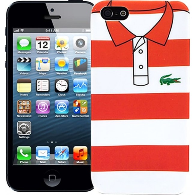 Чехол для iphone Kawaii Factory Чехол для iPhone 5/5s серия "Sports shirt" Red with blue stripes - фото №1