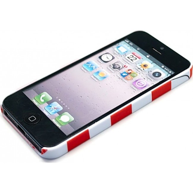 Чехол для iphone Kawaii Factory Чехол для iPhone 5/5s серия "Sports shirt" Red with blue stripes - фото №2