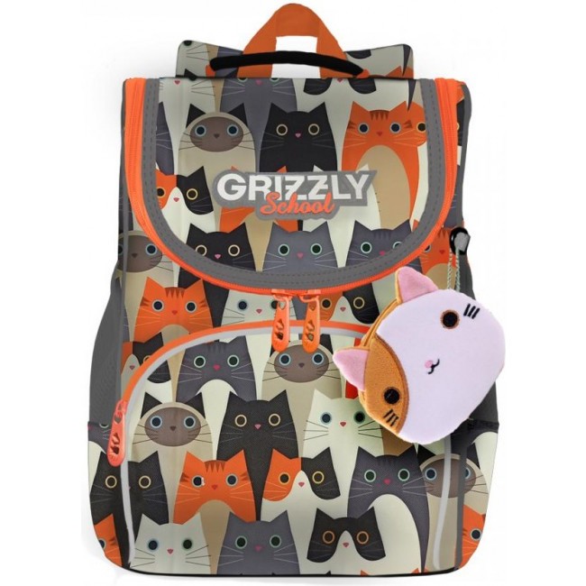 Рюкзак Grizzly RAm-184-12 котики рыжие - фото №1