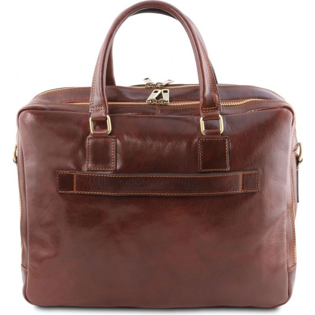 Кожаный портфель для ноутбука Tuscany Leather Urbino TL141894 Коричневый - фото №3