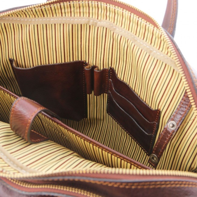 Кожаный портфель для ноутбука Tuscany Leather Urbino TL141894 Коричневый - фото №9