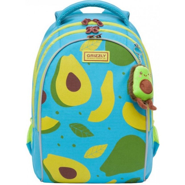 Школьный рюкзак Grizzly RG-168-1 голубой - фото №1