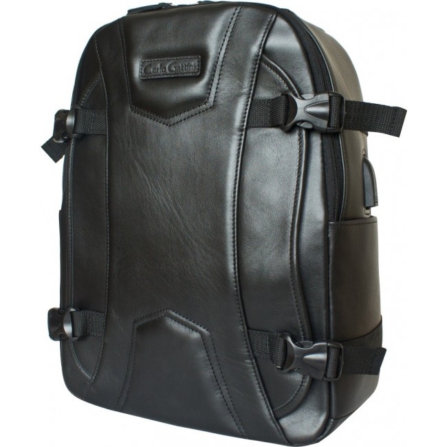 Кожаный рюкзак Carlo Gattini Falcone 3074-01 Черный Black - фото №1