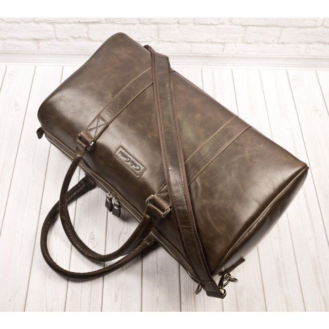 Кожаная дорожная сумка Carlo Gattini Noffo 4018-02 Cbrown Темно-коричневый - фото №8