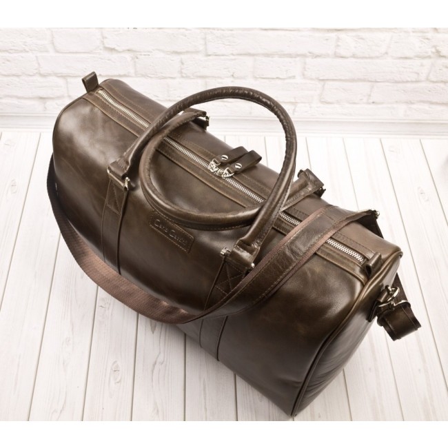 Кожаная дорожная сумка Carlo Gattini Noffo 4018-02 Cbrown Темно-коричневый - фото №10