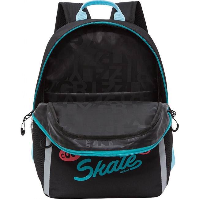 Рюкзак школьный Grizzly RB-151-3 черный-бирюзовый - фото №6