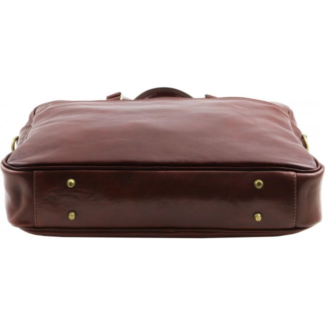 Кожаный портфель для ноутбука Tuscany Leather Urbino TL141894 Темно-коричневый - фото №5