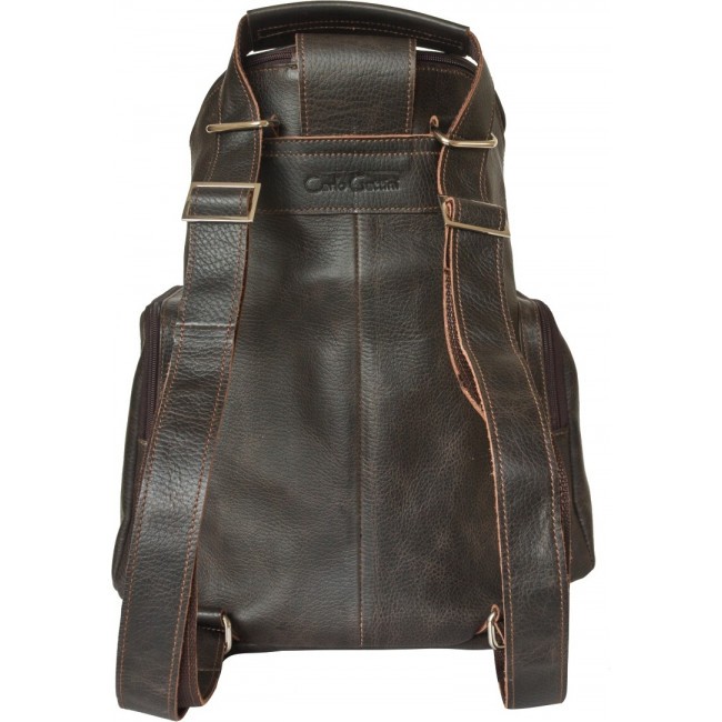 Кожаный рюкзак Carlo Gattini Torraca Темно-коричневый Brown - фото №3