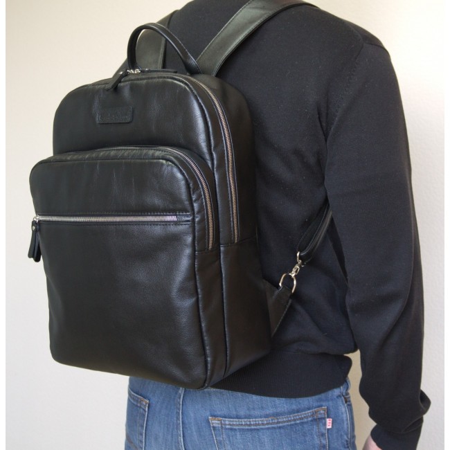 Кожаный рюкзак Carlo Gattini Monferrato 3017-01 Черный - фото №9