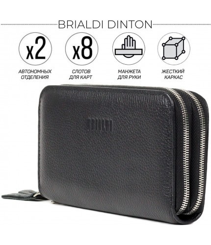 Клатч Brialdi Dinton Relief black Черный- фото №1