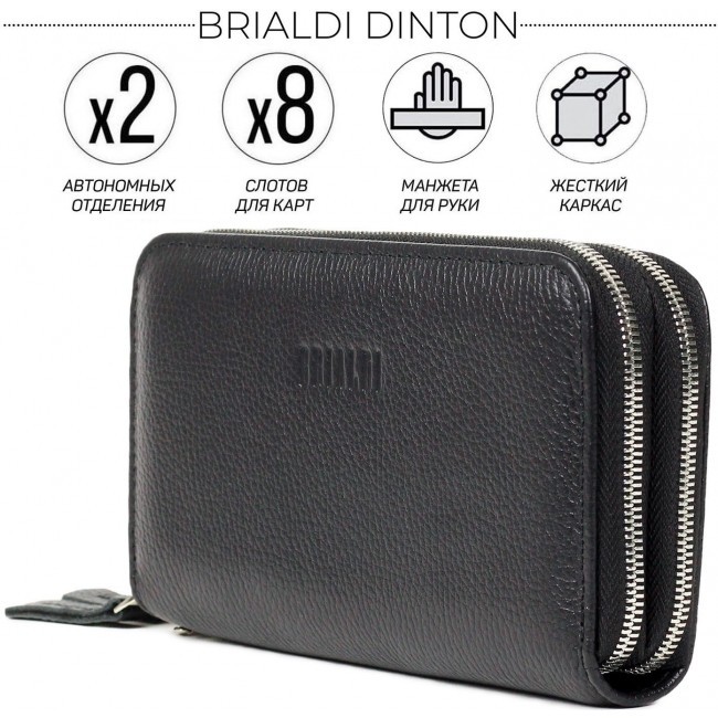 Клатч Brialdi Dinton Relief black Черный - фото №1