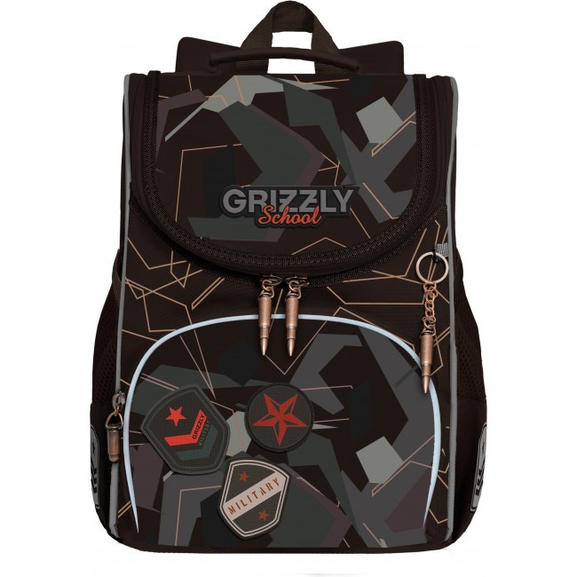Рюкзак школьный с мешком Grizzly RAm-285-6 милитари - фото №2