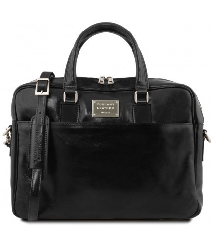 Кожаный портфель для ноутбука Tuscany Leather Urbino TL141894 Черный- фото №1